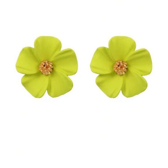 Green Floral Earrings A1319 - Picture 1 of 5